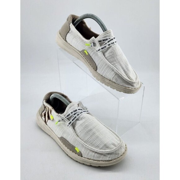 Hey Dude Shoes - Hey Dude Women's Wendy Star White Slip On Casual Lightweight Loafer Shoes Size 7